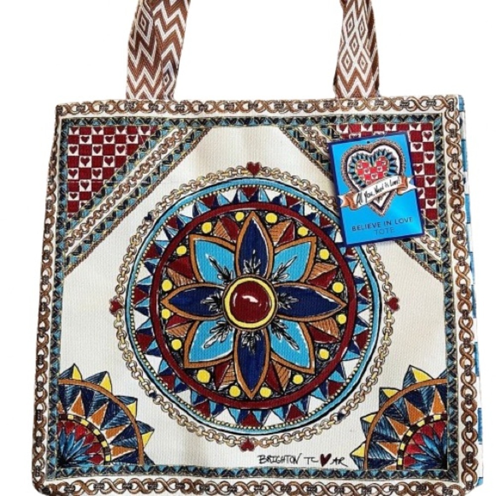 Brighton Limited Edition Believe In Love Canvas Tote Bag NWT - Picture 2 of 9